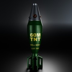 Custom 3D Printed 60mm M49A1 Mortar Shell – WW2 Replica Prop 1:1 (Painted)