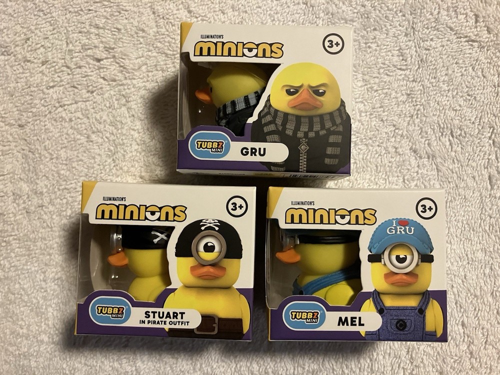 Mini Tubbz Cosplay Duck X3 Despicable Me Minions Lot Gru Mel & Pirate Stuart