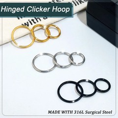 Men Women 316L Surgical Steel Hinged Nose Rings Hoop for Nostril Septum