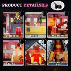 Pink Palace House Building Set with Lights, Halloween Haunted One Size