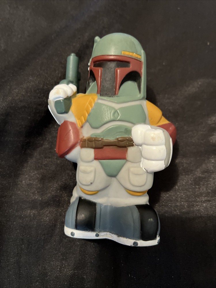 Star Wars Disney Vinyl Action Figure Bath Toy 2008 Boba Fett Plastic PVC Squeeze