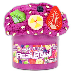 Acai Bowl Fruit Party “Scented” Ice Cream Slime 8oz – Dope Slimes