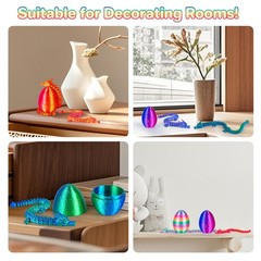 4Pcs 3D Printed Dragon Eggs with Articulated Dragon Inside, 8.86″ Flexible ..