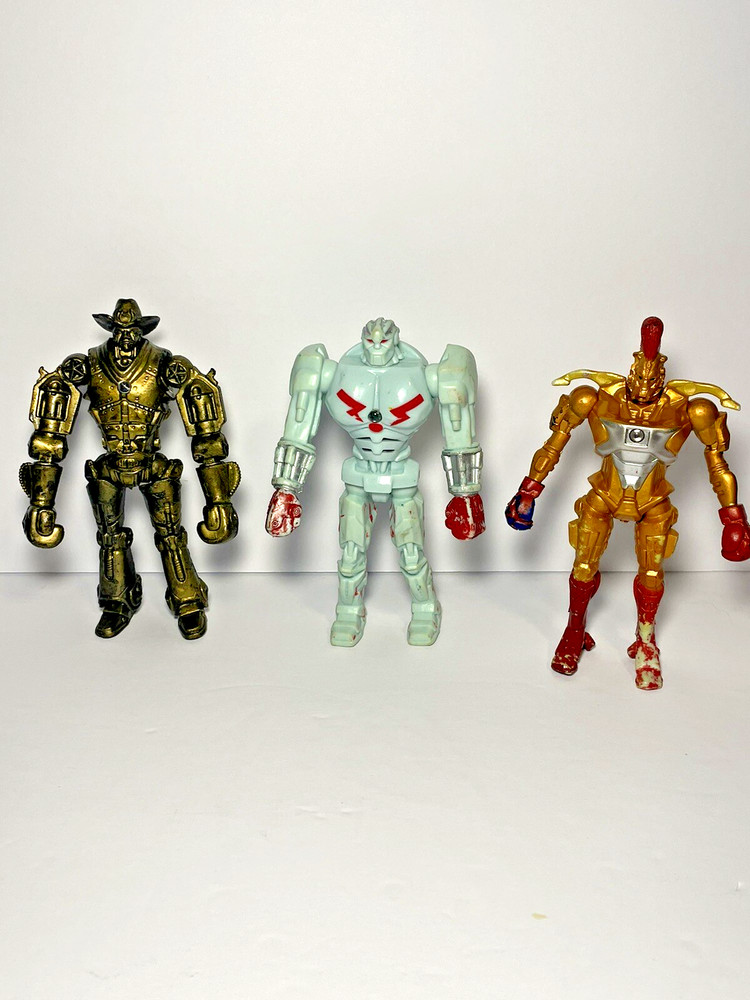 Jakks Pacific 2011 Real Steel set of 3 Figures – Six Shooter,Ambush,Midas Gold