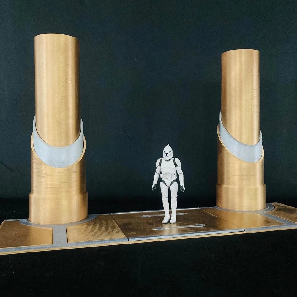 Jedi Temple Hallway 1:18 scale 4in Figure DIORAMA STAR WARS CLONE WARS CUSTOM