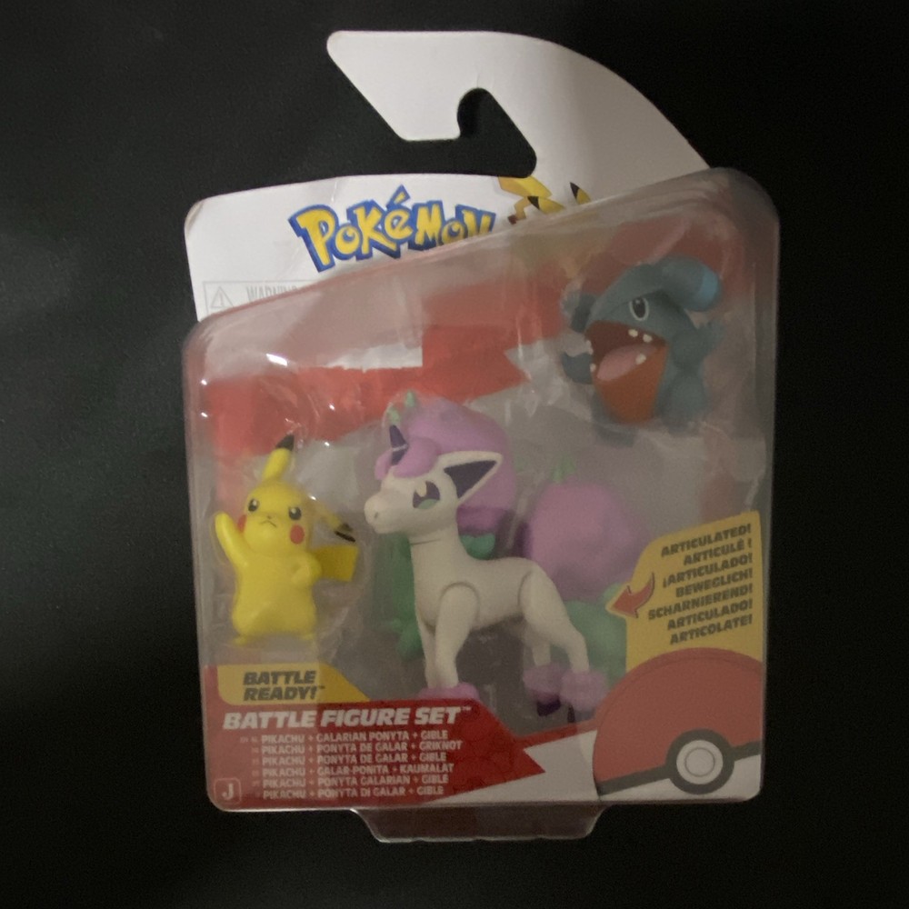 Pokemon Battle Set Pikachu, Galarian Ponyta and Gible Set New 2025 RARE!!! New!!