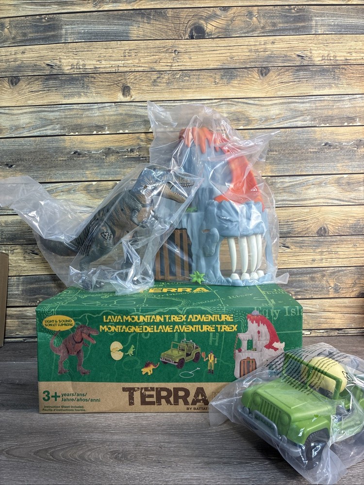 TERRA -by Battat Jungle Expedition Playset Lava Mountain T.Rex Adventure 🦖