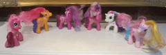 Hasbro My Little Pony Lot of Six (6) Ponies with Molded Tails Brushable Manes