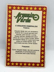 Estrela Brazil Super Powers File Card Green Arrow Rare DC Comics Not Kenner