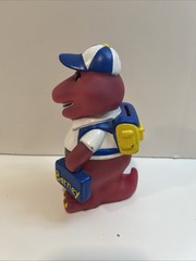 Vtg 1992 Lyons Group 7″ Barney Purple Dinosaur Coin Piggy Bank Back to School