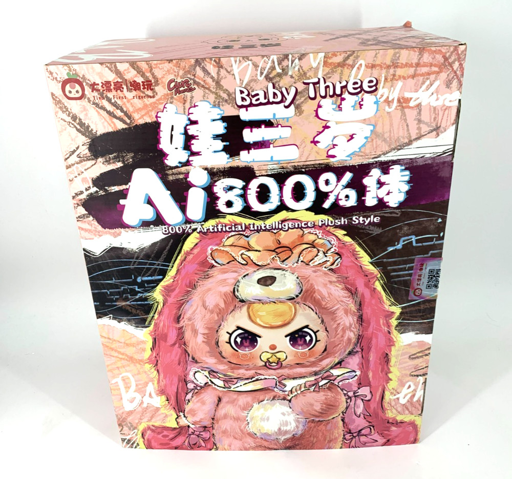 Baby Three AI 800% Artificial intelligence Plush – with Crying Eyes Pink NIB
