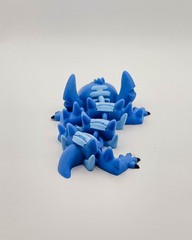 Articulated Blue Alien Dragon Figure 3D Printed Fidget Toy Desk Decor