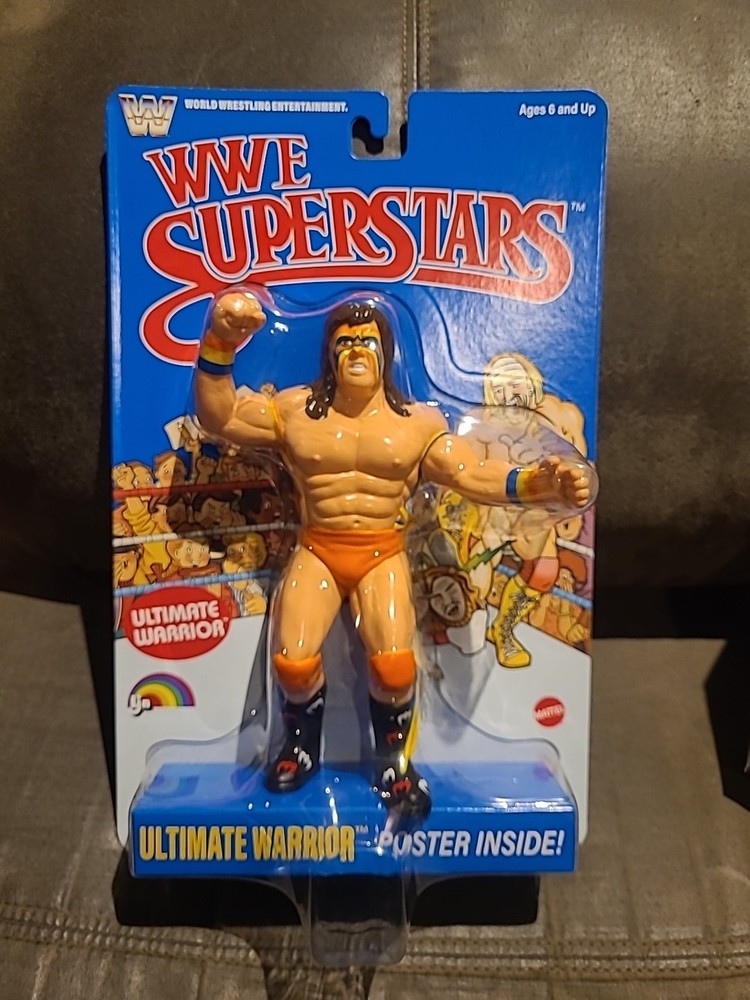 WWE Superstars LJN Ultimate Warrior Blue Card Retro WWF Style Figure Series 2