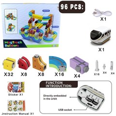 Electric Train Set for Kids Toddlers 3-5,Magnetic Track&Rechargeable Car,Grav…