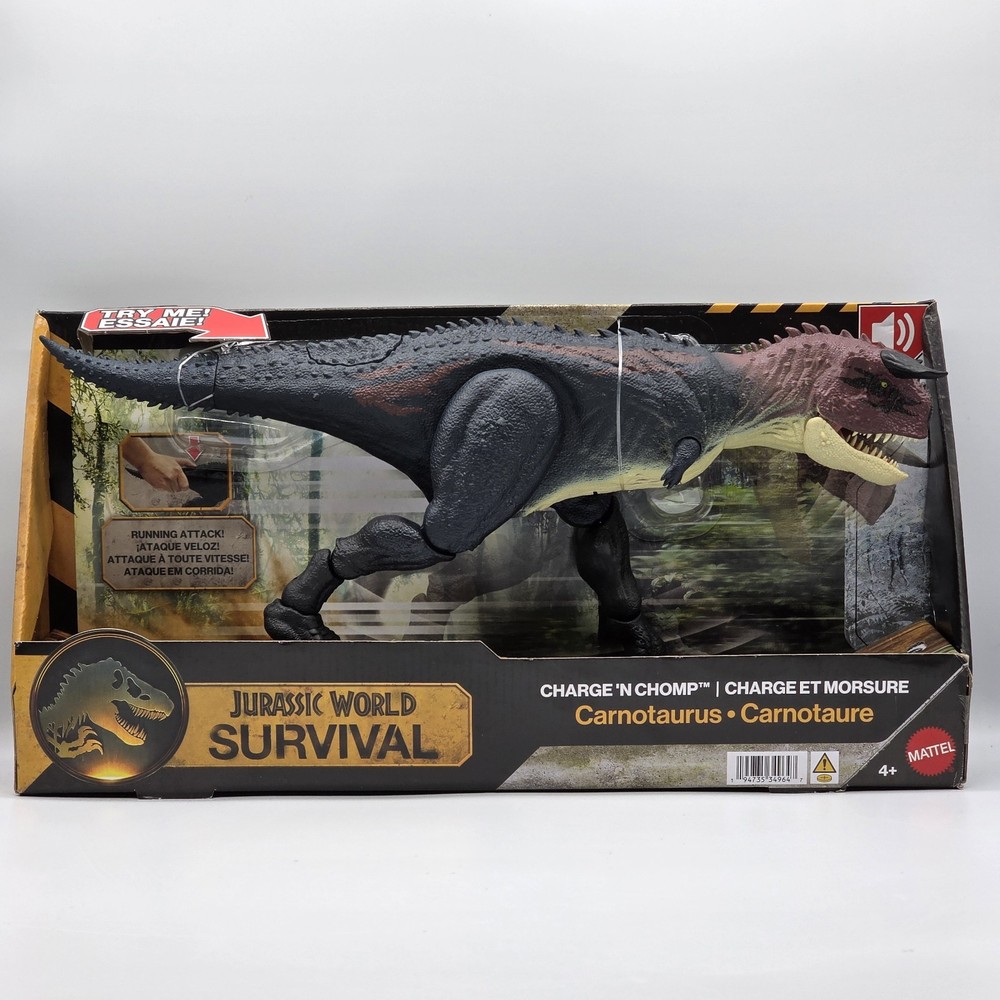 Jurassic World Charge N Chomp Carnotaurus Running Roaring Dinosaur Action Figure