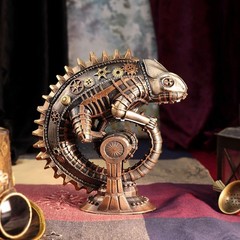 Nemesis Now Steampunk Mechanical Chameleon Lizard Bronze Figurine, 22.3cm, Bronz
