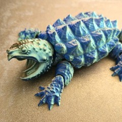 6.5″ Snapping Turtle Articulated Figure 3D Print Toy Collectable Multi Color