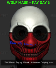 Wolf Mask-Payday 2 Mask 1/1 Halloween Cosplay Mask Resin Cosplay Collectible Toy