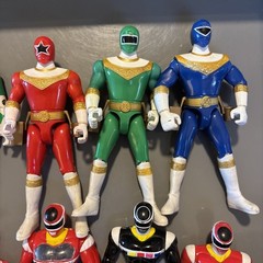 Vintage Lot of 1990s Power Rangers Action Figures – Red Green Blue Black White