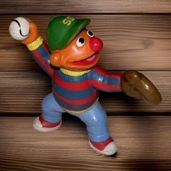 Sesame Street/ Ernie Baseball Pitcher /PVC Figure /1980s Applause Collectible.