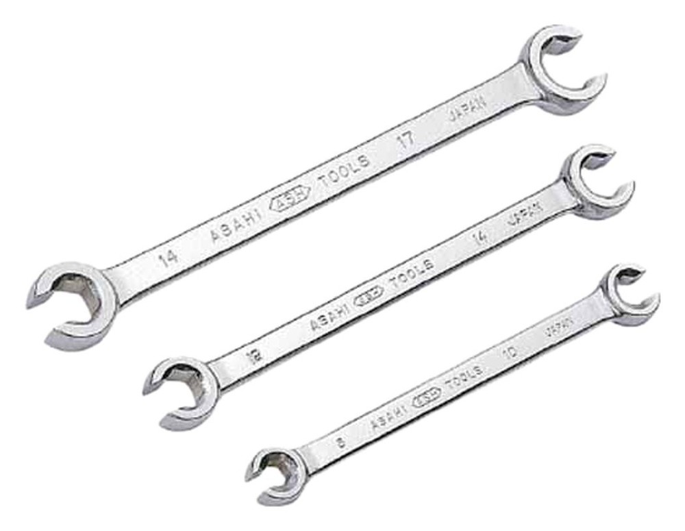 TRUSCO ASH Double-ended Flare Nut Wrench 8mm x 10mm FW0810 Silver