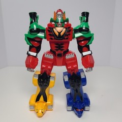 Power Rangers Wild Force Megazord Lot Red Green Yellow Blue Black Action Figures