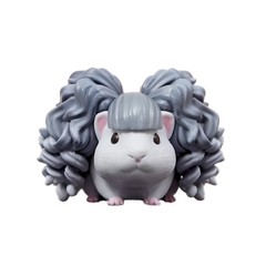 Qualia Blind Box Gacha Guinea Pig Glam Hair Mini Animal Figure 1 Random Toy