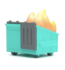 100% Soft Lil Dumpster Fire Vinyl Figure 3.5” Collectible New 2020 In Hand