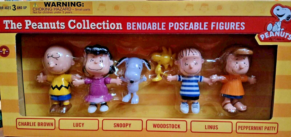“THE PEANUTS COLLECTION”-Boxed Set of (6) Fig.s-Bend/Pose-NJ Croce PRESTINE -NEW