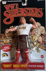 LJN WWE Superstars Series 3 Roddy Piper! Chase Black Card! Bent Card! FREE SHIP