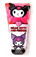 Sanrio Kuromi Plush Valentine’s Day 10″ Flower Bendable Stem Jazwares New