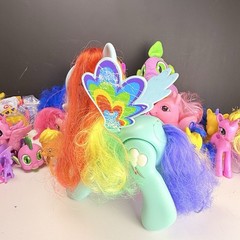 My Little Pony Toy Lot 22+ pc Rainbow Dash Spike Plush Sunset Shimmer Figures