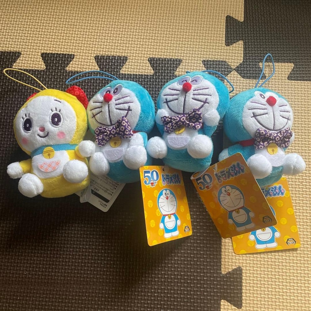 Doraemon Japanese Style Mascot Plush – Full Set of 4 Types (50th Anniversary)