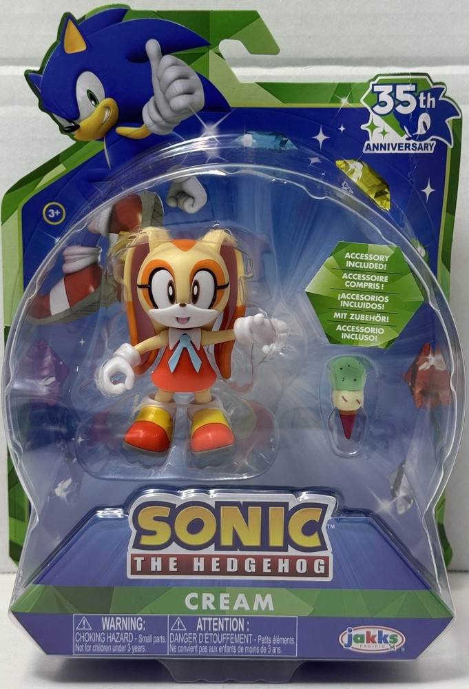 Sonic The Hedgehog 35th Anniversary CREAM Figure With Ice Cream Cone 2026 Jakks