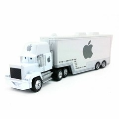 Disney Pixar Cars White No.84 Apple Mack Truck & Car 1:55 Diecast Car Toys Loose
