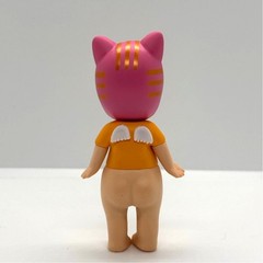 New Kewpie/Angel Collectible Mini Figure, Lucky Pink Tabby Cat Costume, Open Box