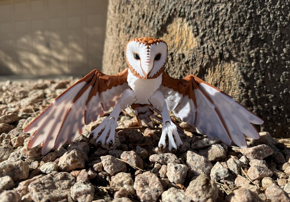 3D Printed 1 Pack Barn owl lifelike Animals Articulated Collectable Toy Gift