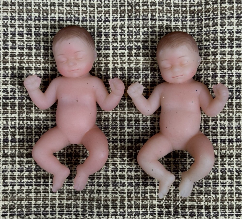 Lot of 2 NUDE Zuru 5 Surprise My Mini Baby Silicone 2.5-inch Collectible Doll