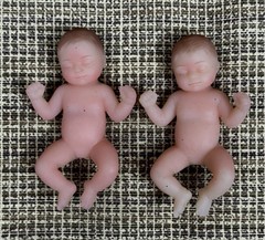 Lot of 2 NUDE Zuru 5 Surprise My Mini Baby Silicone 2.5-inch Collectible Doll