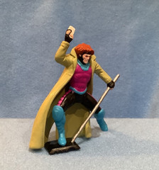 GAMBIT – PVC Figure Marvel Disney 1995 Applause * Holding Staff Weapon And Cards