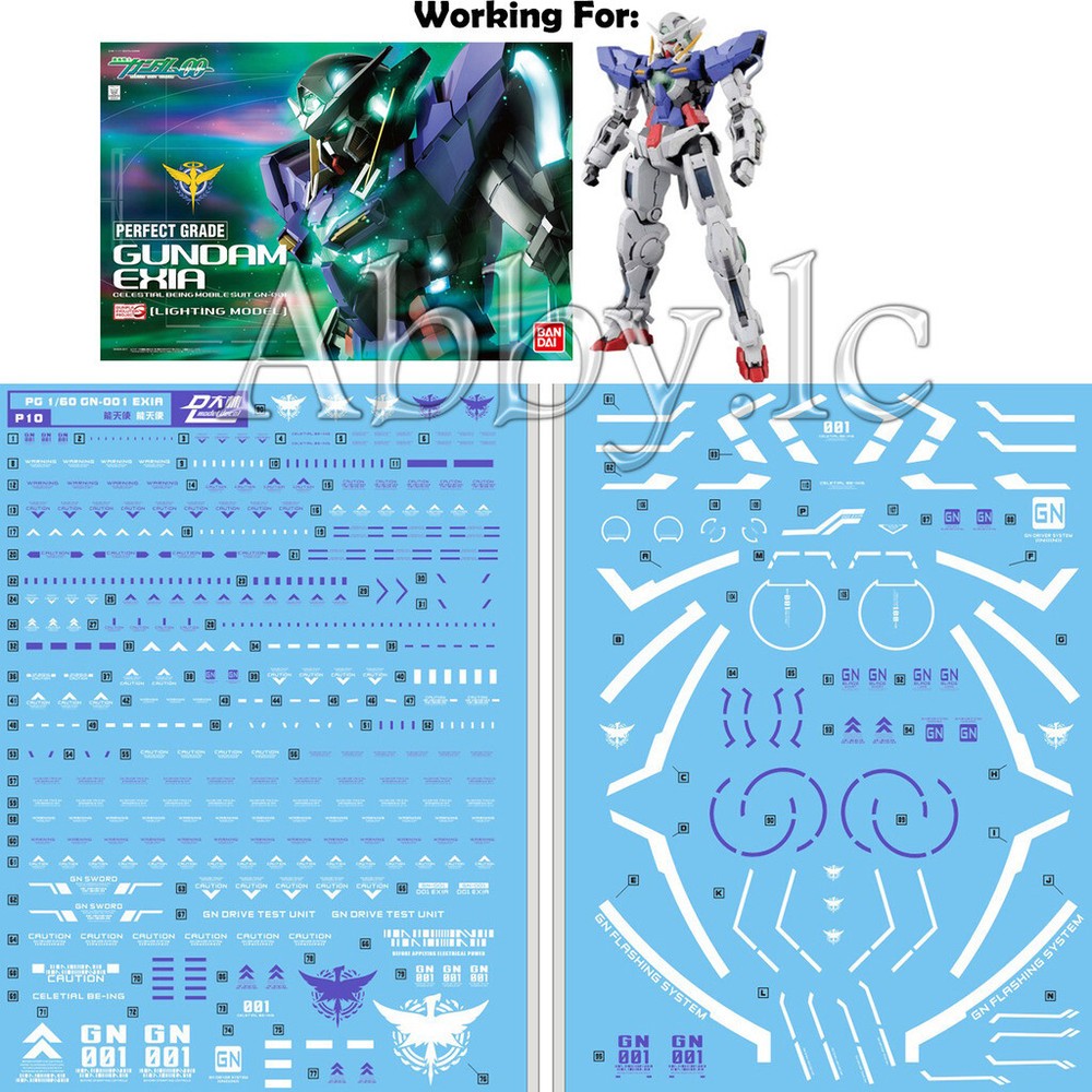 for PG 1/60 GN-001 Exia 00 OO Model Kit DL Water Slide Pre-cut Decal Sticker