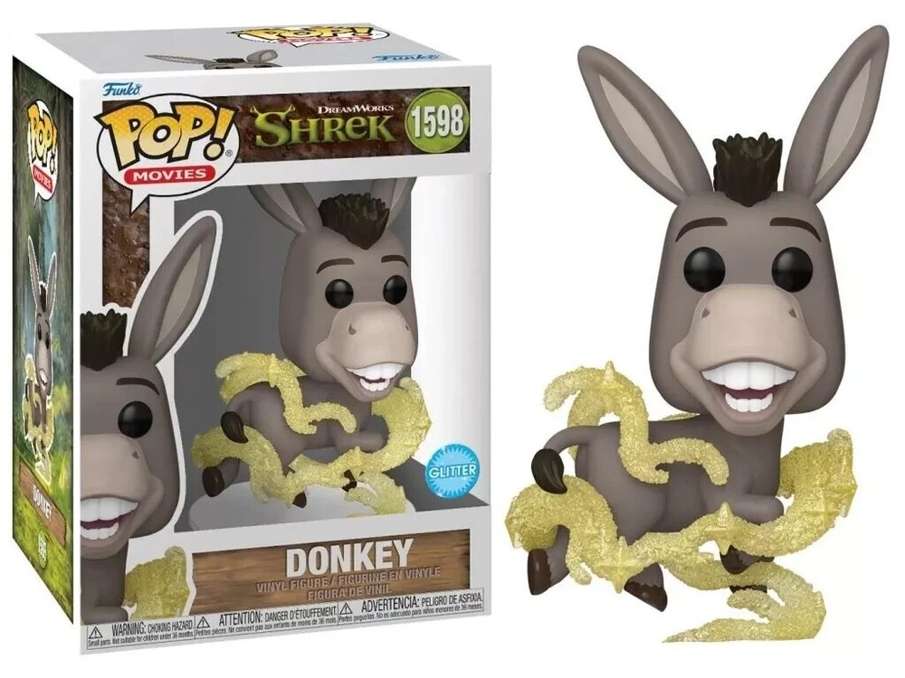 DREAMWORKS SHREK – DONKEY GLITTER 3.75″ POP VINYL FIGURE FUNKO POP MOVIES