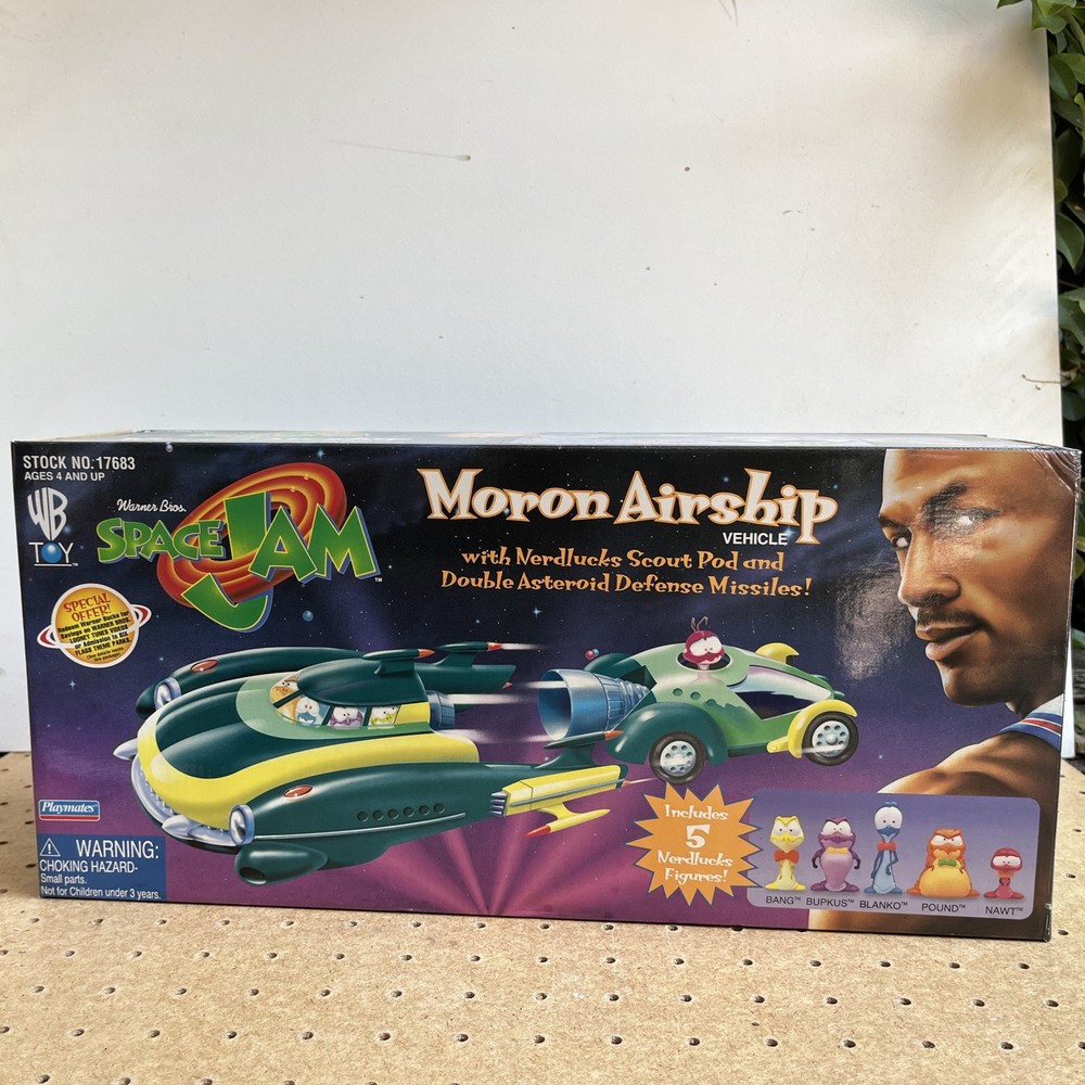 Vtg 1996 Warner Bros. Space Jam Moron Airship Vehicle Toy • NEW never Used