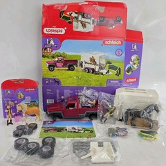 2 Lot Of Horse Club Trailer & Truck Playset with Horse & Rider Figurines + Extra
