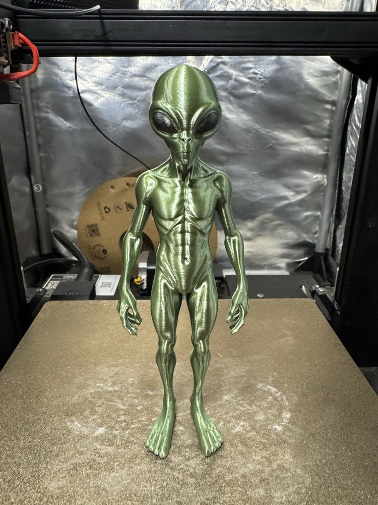 Area 51 Green Alien Action Figure 7” Tall Bronze Silk Version!