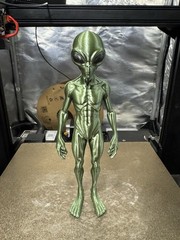 Area 51 Green Alien Action Figure 7” Tall Bronze Silk Version!