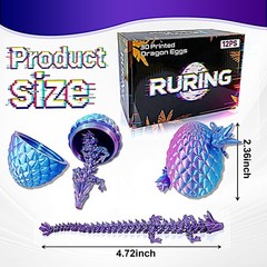 24PC 3D Printed Dragon Easter Eggs Stress Relief Fidget Toy Unique Gift