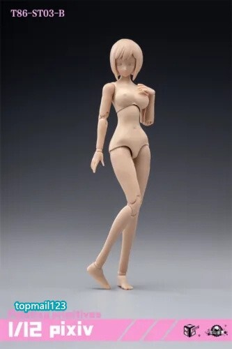 86TOYS 1/12 T86-ST Flexible 6″ Slim Female Joint Action Figure Head &Body Model