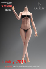 US YM508 1/6 Female Flexible Seamless Silicone Fitness Body Pale Detail Figure