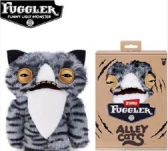ZURU Fuggler Alley Cats Wide Eyed Cat Gray Tabby 9″ Plush Funny Ugly Monster NIB